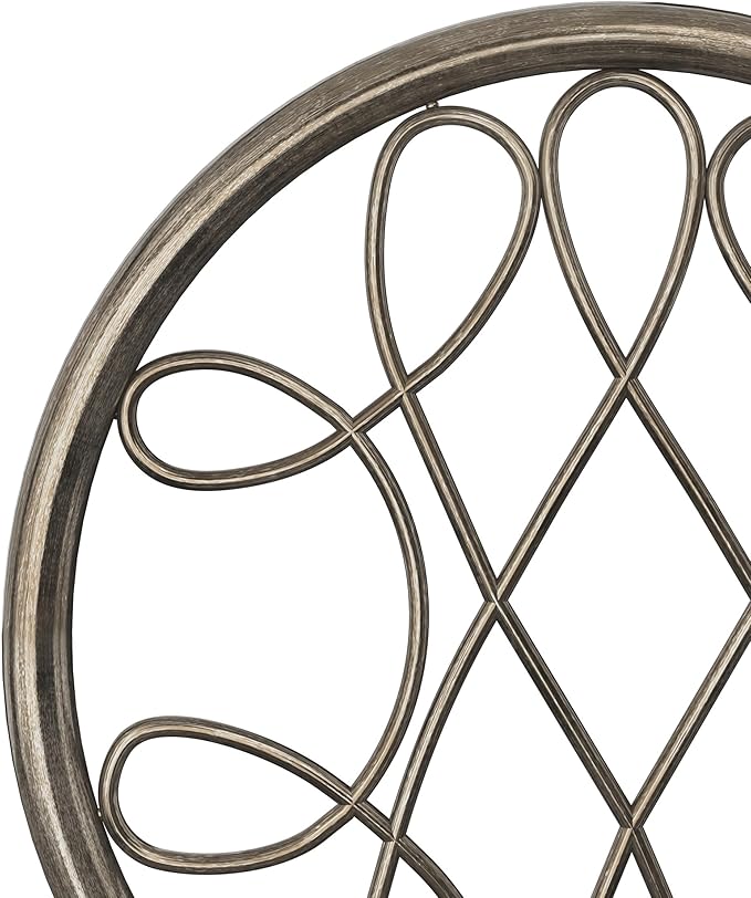 Hillsdale O'Malley Metal Vanity Stool with Spiral Pattern Design, Antique Brass