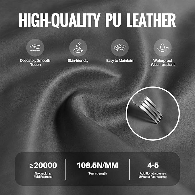 Home Office Desk Chair, Ergonomic Computer Chair with Wheels and Oak Arms, Adjustable Height Rolling Swivel Executive Task Armrests Chair, Charcoal Gray