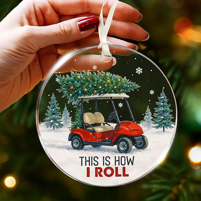 Golf Cart Ornament - Ideal Golf Ornament for Christmas Tree 2025 - Gifts for Golfer, Men, Women - Funny Ornaments for Golfer - Golf Ornaments - Golf cart Christmas Decorations