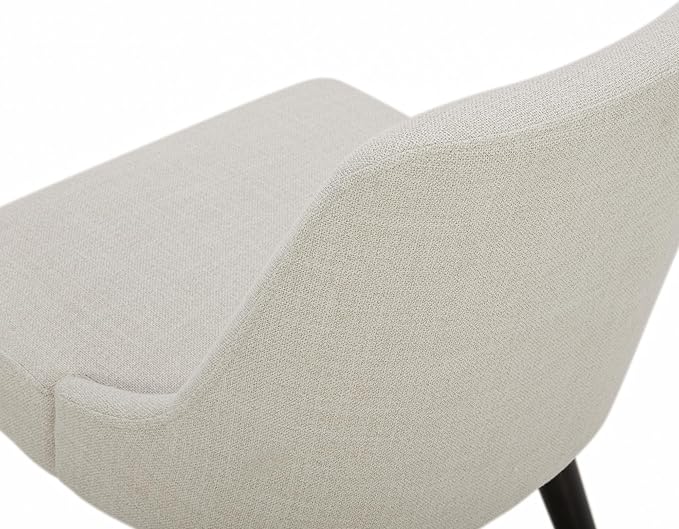 CHITA Mid-Century Modern Dining Chair, Upholstered Fabric Accent Chairs, Set of 2,Performance Fabric in Linen