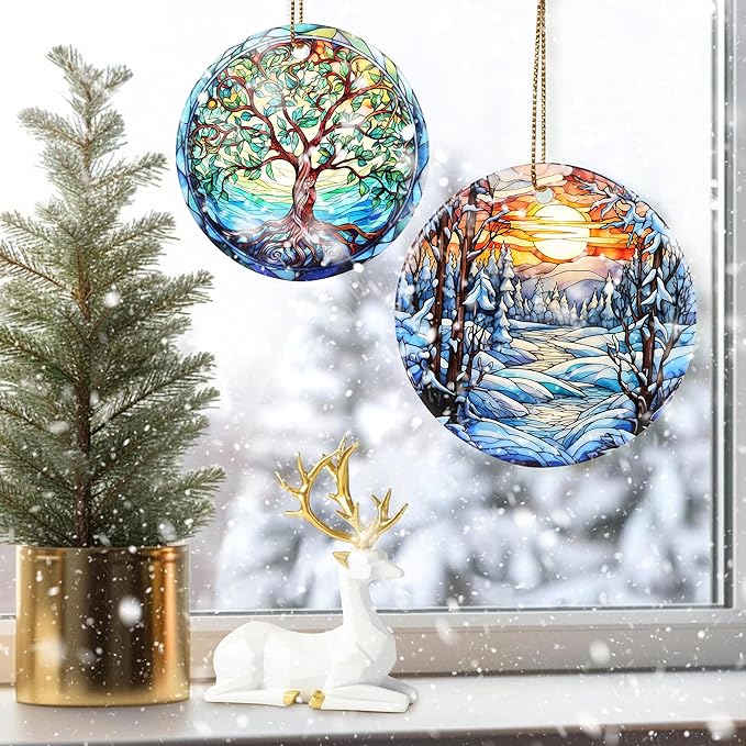 Christmas Ornament, Winter Tree Ornament, Christmas Decorations for Tree, Heirloom Keepsake, Gift Idea