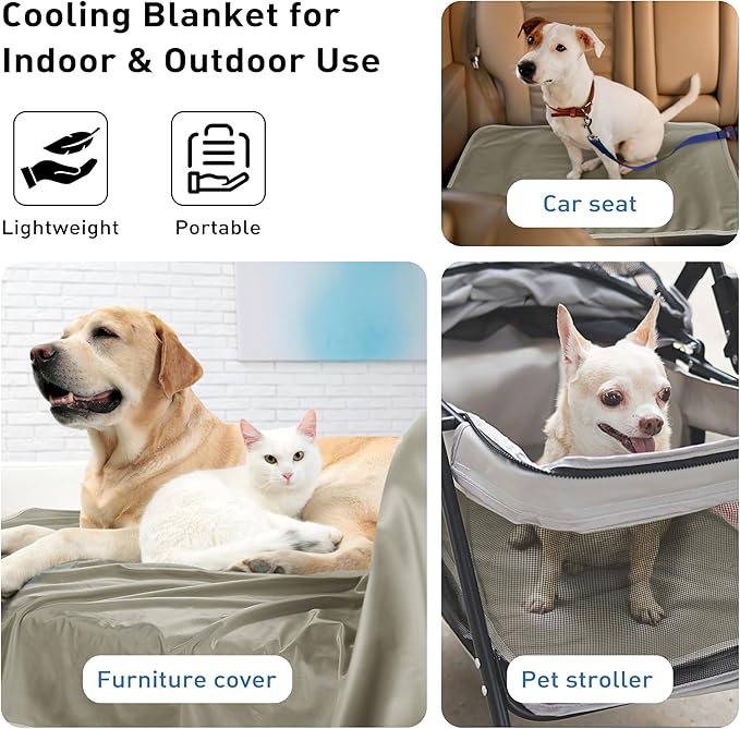 Kritter Planet Waterproof Cooling Dog Mat, Soft Pet Blanket for Summer, Lightweight Outdoor Mat, Reversible Furniture Cover, 20 x 30 inch, Taupe