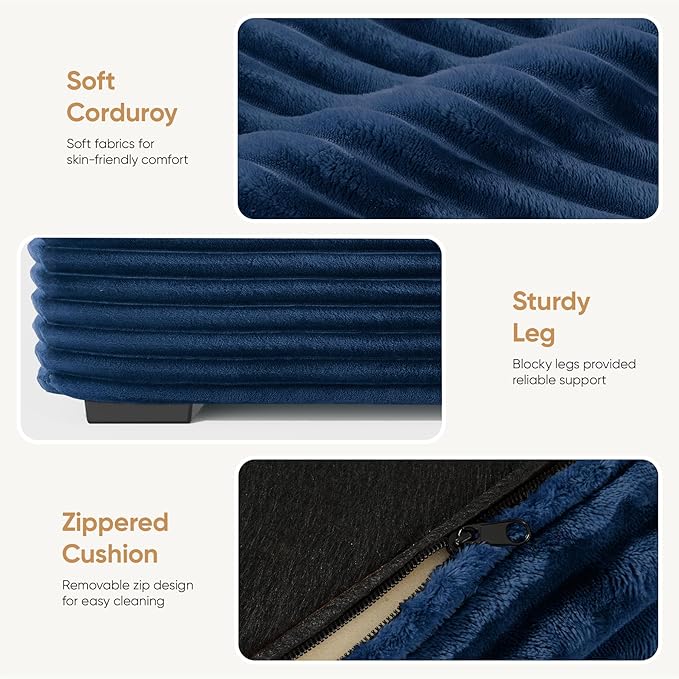 111'' Sectional Sofa Couches with L-Shape Chaise, Extra Large Sleeper Couch Reversible Corduroy Chaise with 8 pcs Pillow for Living Room, Bedroom