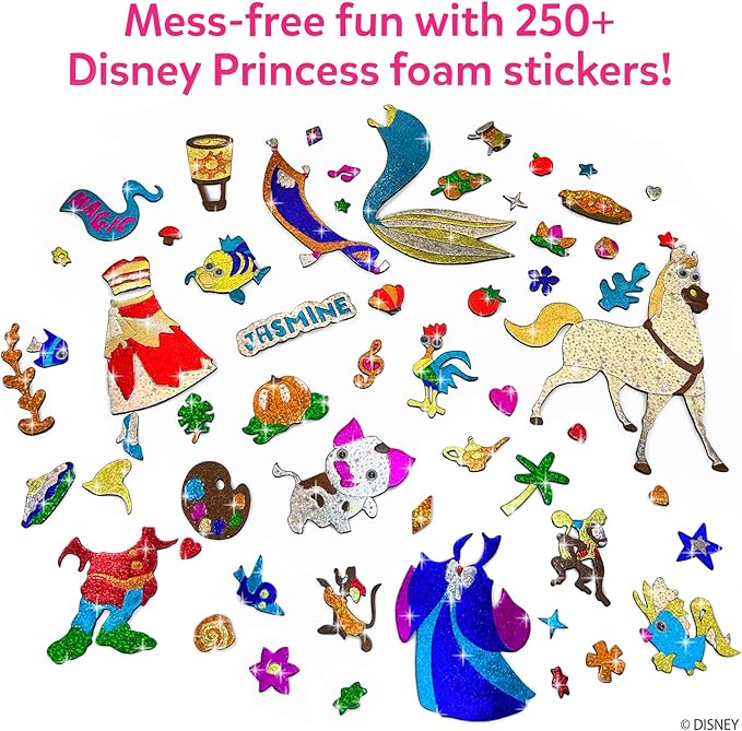 Skillmatics Foil Fun - Disney Princess, Mess-Free Art & Craft Kits for Kids, DIY Creative Travel Toys, Perfect Christmas Gifts for Fans of Moana, Cinderella, Ariel, Jasmine, Ages 4, 5, 6, 7, 8, 9