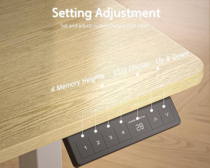 55x24 Inches Electric Standing Desk with 2 Drawers, Height Adjustable Stand up Desk for Home Office, Ergonomic Sit to Stand Table with Storage Shelf, DIY Board, Hooks, Oak