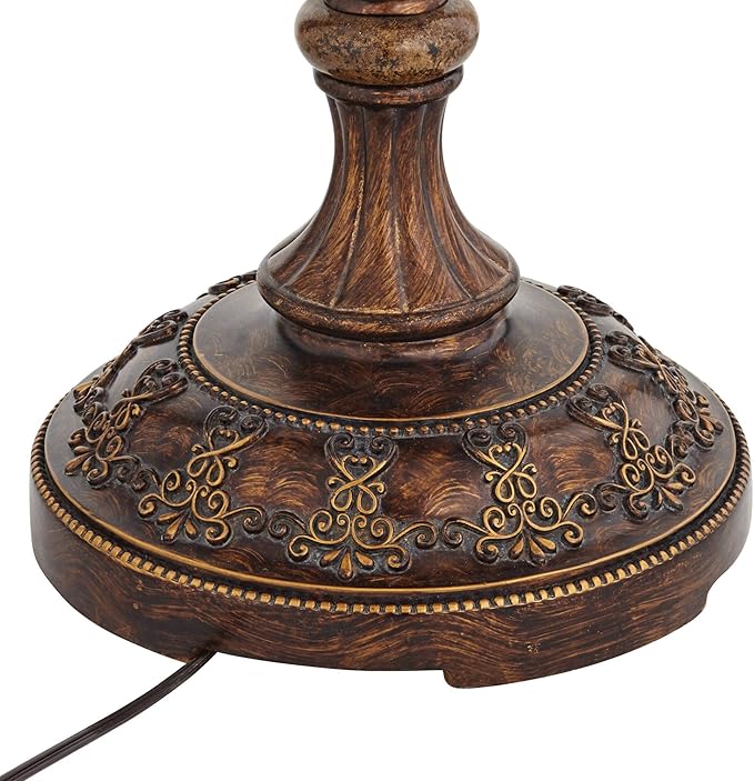 Barnes and Ivy Traditional Italian Standing Floor Lamp Candelabra Style 4-Light 64.5" Tall Bronze Brown Gold Bell Shade with Trim Decor for Living Room Reading House Bedroom Family Home