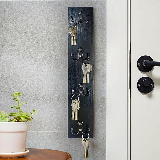 Vertical Key Holder Wall Mount - Stylish Home Decor for Entryway, Space-Saving Hook Rack & Organizer for Keys, Wallets, and More - Ideal for Small Spaces & Versatile Storage Solutions