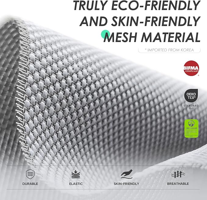 COLAMY Ergonomic Office Chair, Mesh Desk Chair with High Back, Lumbar Support, Adjustable Headrest and 4D Arms, Slide Seat, Tilt Lock-Coral