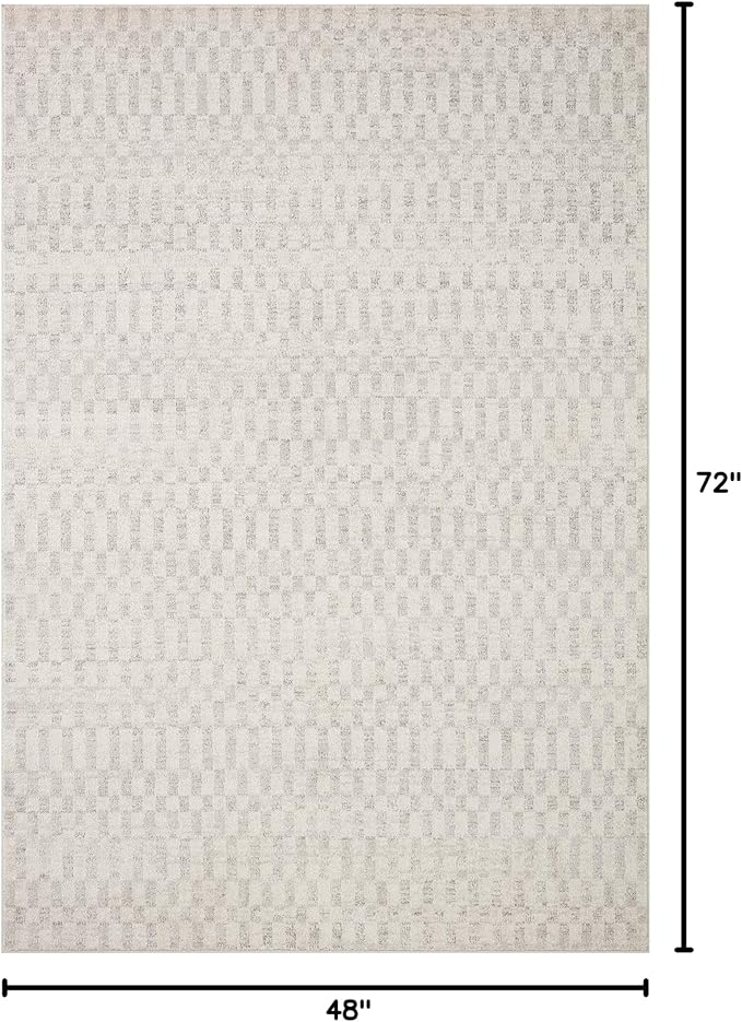 Loloi Kamala Collection KAM-05 Ivory/Grey 4'-0" x 6'-0" Accent Rug