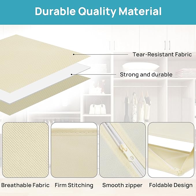 Vtopmart 12 Pack Baby Clothes Organizer, Dresser Drawer Organizer for Baby Clothing, Foldable Fabric Closet Drawer Storage Bins, Nursery Dresser Dividers for Bra, Socks, Ties, Scarf