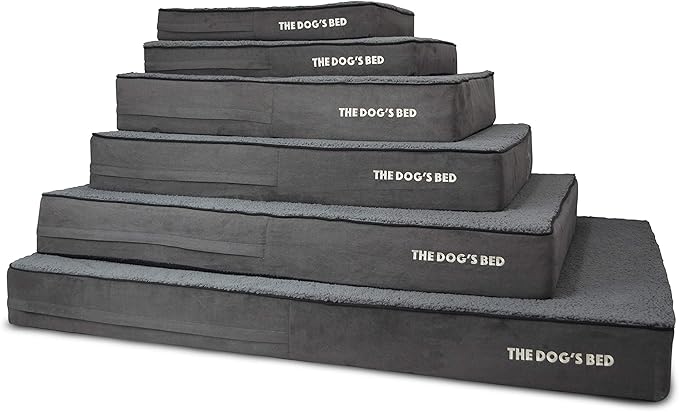 The Dog’s Bed Orthopedic Memory Foam Dog Bed, XXL Grey Plush 54x36, Pain Relief for Arthritis, Hip & Elbow Dysplasia, Post Surgery, Lameness, Supportive, Calming, Waterproof Washable Cover