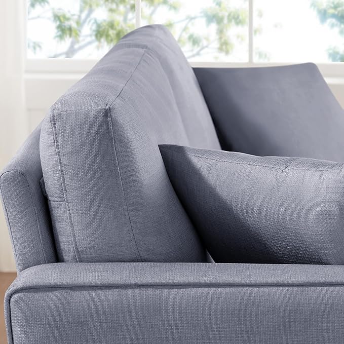 VANOMi Loveseat Couches for Living Room, Modern Sofas & Couches with Cushion & 2 Pillow, Comfy Linen Loveseat Sofa for Small Space, Office, Apartment, Light Grey