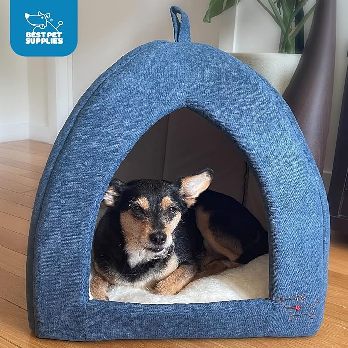 Pet Tent-Soft Bed for Dog and Cat by Best Pet Supplies - Navy, 19" x 19" x H:19"