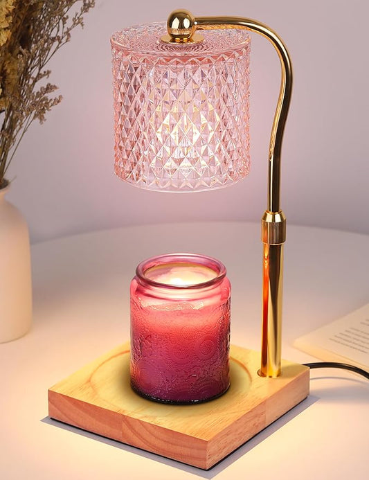 Candle Warmer Lamp with Timer Dimmer Adjustable Height, White Elephant Gifts for Women, House Warming New Home Decor Gifts for Mom, Electric Wax Warmer for Jar Candles, Pink