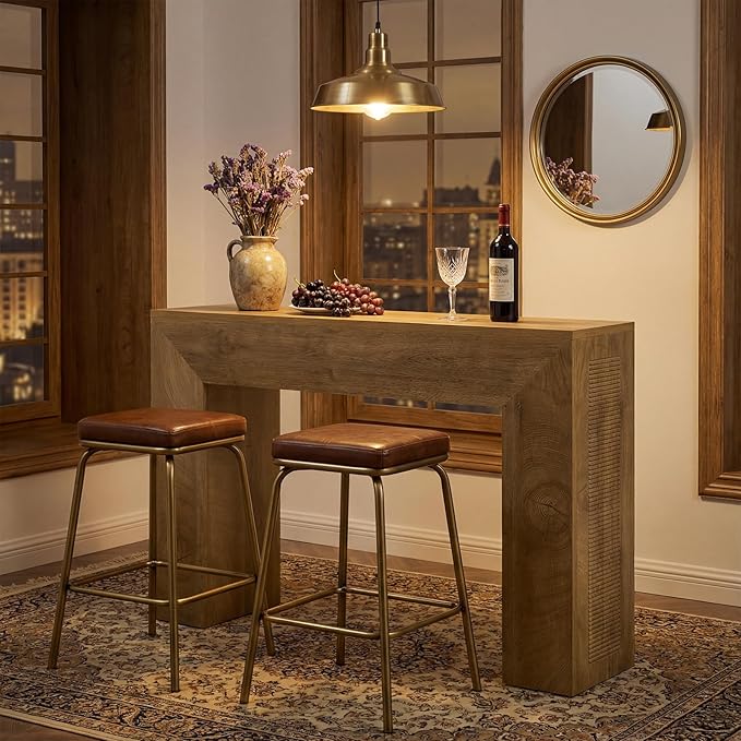 Tribesigns 43.3" Entryway Console Table, Farmhouse Wooden Sofa Table Behind Couch, Modern Small Accent Console with Fluted Design for Living Room Hallway Entrance Foyer, Brown