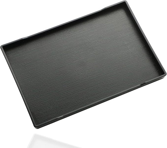 Black Serving Tray (11.8 x 8.7 inch) for Serving Accessory, Spa, Coffee, Drinks, Tea, Bar, Party, Seasoning, Perfume and Display Use.