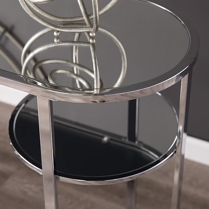 SEI Furniture Maxina Console Table, Polished Chrome