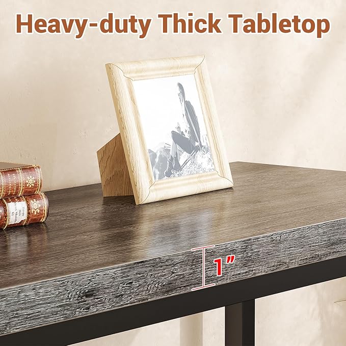 32" Small Console Table, 2-Tier Narrow Entryway Table, Sofa Table with Mesh Shelves, Console Tables for Living Room, Hallway, Entryway, Farmhouse Console Table with Storage, Oak Grey