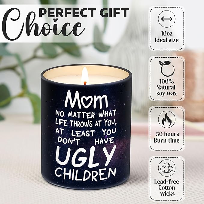 Gifts for Mom from Daughter, Son - Christmas Gifts for Mom, Wife, Women - Moms Birthday Gift Ideas, Cool Birthday Gift for Moms - Funny Christmas Candle, mom Soy Wax Candle
