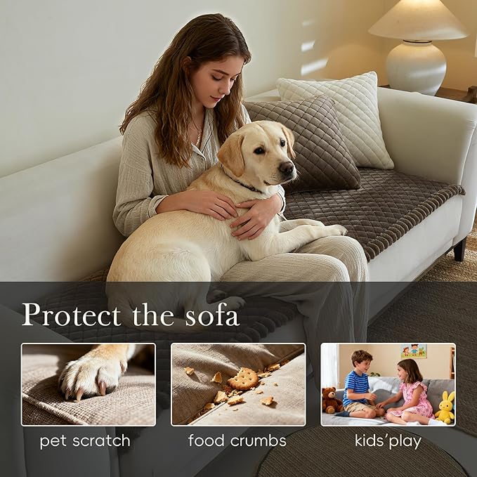 Couch Covers for 3 Cushion Couch Sofa Pet Friendly,Non-Slip Sofa Cover Washable