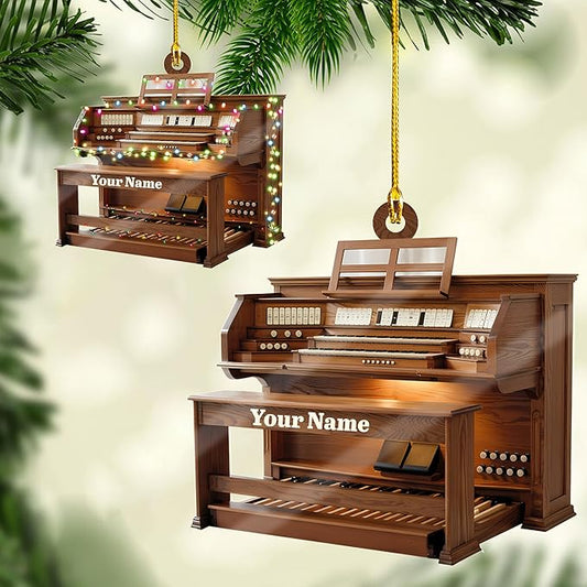 Mostefy Personalized Organ Christmas Ornament 2025, Custom Name Musical Instrument Holiday Decoration, Unique Pipe Organ Keepsake Gift for Musicians & Music Lovers (Organ5)