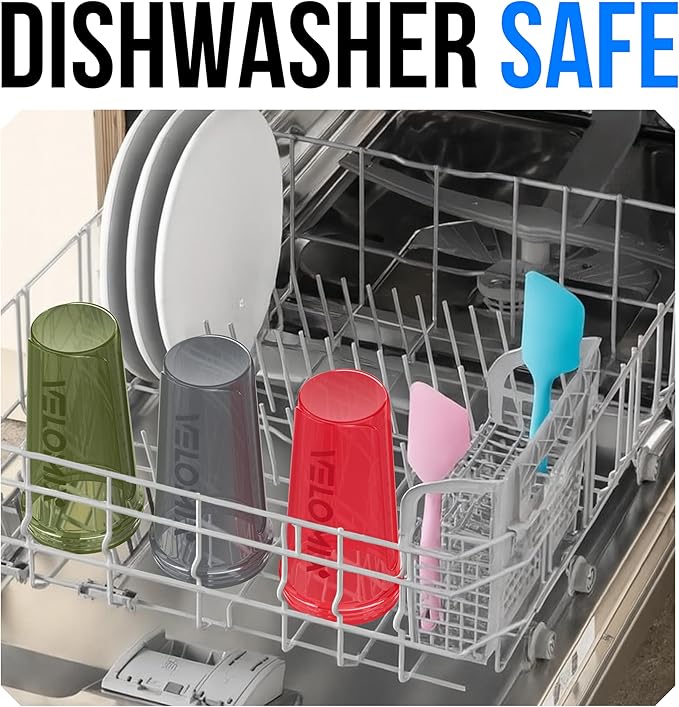 VELOMIX -6 PACK- Shaker Cups for Protein Shakes 28 oz - 6x Wire Whisk | Leak Proof Protein Shaker Bottle for Protein Shakes, Shaker Bottle Pack for Pre & Post Workout (Stealth Edition)