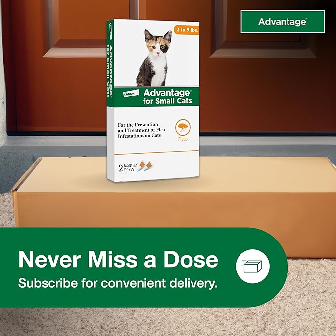 Advantage Topical Cat Flea Treatment and Prevention for Small Cats 2-9 lbs. | Apply Flea Drops Monthly | 2 Treatments