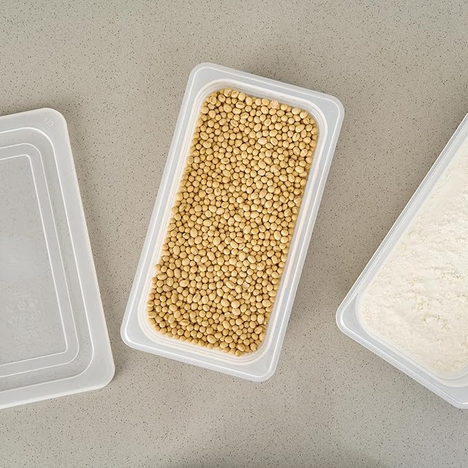 Restaurantware Food Pans Pack of 10 Plastic Rectangle Food Containers 1/3 Size with Traceability Label, Storage Containers Dishwashable Hot Cold Friendly for Restaurants Buffet Commercial Use