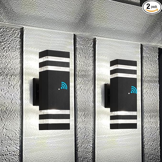 Dusk to Dawn Outdoor Light Fixture,Square Exterior House Lights-Waterproof Modern Led Outdoor Lighting,Warm White 3000K Sensor Outdoor Garage Lights,2 Pack G10 14W Outside Light for House