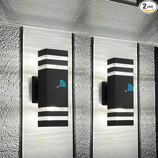 Dusk to Dawn Outdoor Light Fixture,Square Exterior House Lights-Waterproof Modern Led Outdoor Lighting,Warm White 3000K Sensor Outdoor Garage Lights,2 Pack G10 14W Outside Light for House