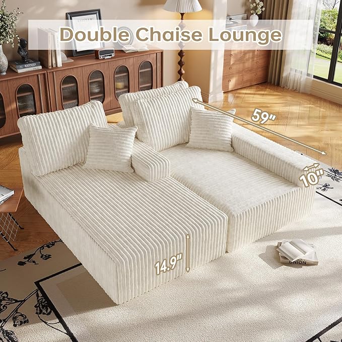 94" Cloud Sectional Couch with L-Shape Chaise,4 Seat Modern Modular Sofa with Side Pockets,Upholstered Couches for Living Room Bedroom, Boneless Couch,No Assembly Required