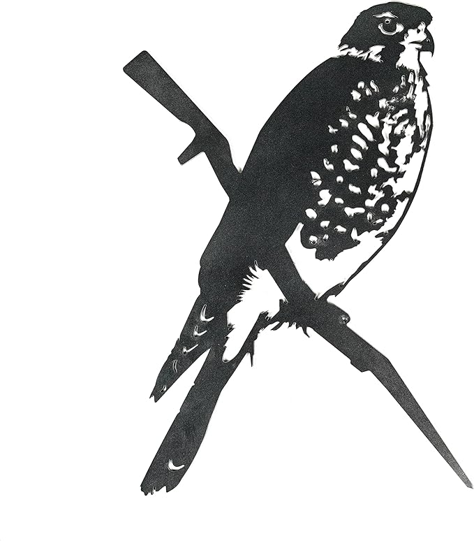 METALBIRD - Peregrine Falcon - Outdoor Tree Ornaments in Corten Steel - Metal Art Proudly Made in The USA