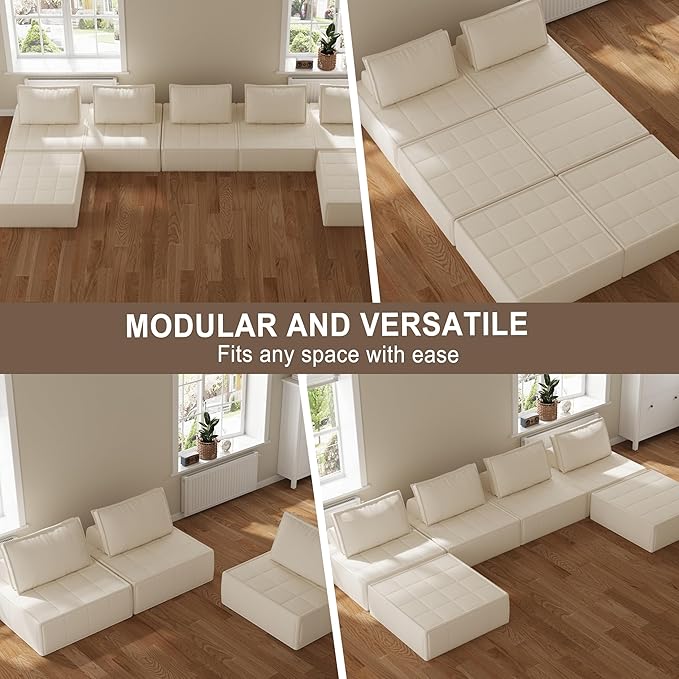 PurrJoys Modular Sectional Sofa, 35" Corduroy Sofa Sleeper Deep Seat Sofa with Adjustable Backrest, Small Couch for Small Spaces, Living Room, Bedroom, Apartment,Blue Office Couch