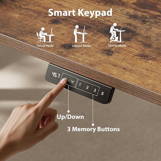 Agilestic Triple Motors 73" x 60" L Shaped Standing Desk, Electric Standing Desk Adjustable Height, Extra Large Desktop Corner Table for Home Office, Gaming Workstation, Splice Board, Rustic Brown