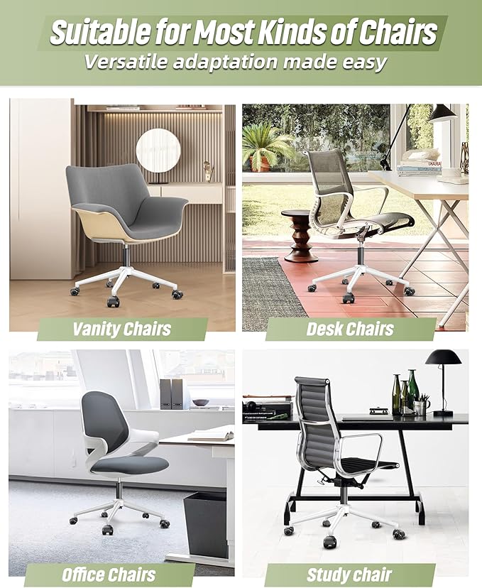 Sytopia 24'' (60 cm) Swivel Chair Base Replacement, Heavy Duty Metal Base (2600 lbs), Fits Most Office Chairs, Compatible with Universal Casters and Gas Cylinders, Shell White