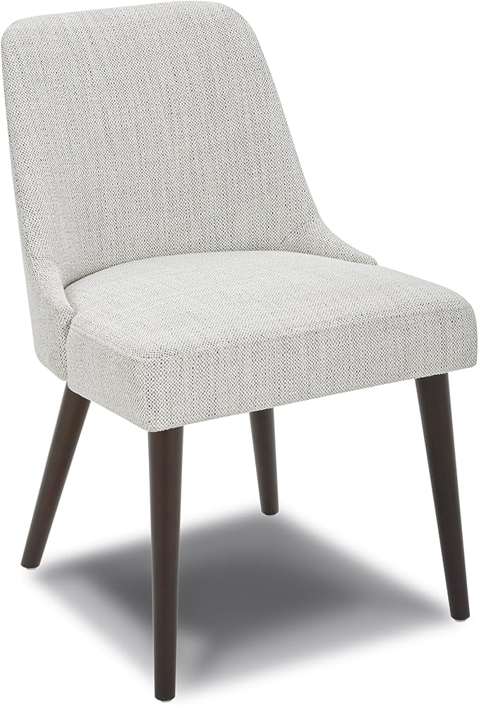 CHITA Mid-Century Modern Dining Chair, Upholstered Fabric Accent Chair,Set of 2, Ivory
