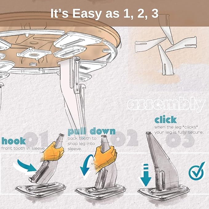 Hoek Folding Desk Bundle, 47.5" x 23", Compact Workstation with Monitor Shelf, Under Shelf, Hook, Quick One-Click Assembly, Portable Home Office Table for Small Spaces and Modern Living (Walnut/Black)