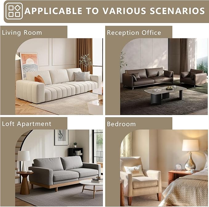 142" Cloud Sectional Couch with U-Shaped Chaise, Corduroy Sectional Sofa with Ottoman, Boneless Couch with Deep Seat in a Box for Living Room, No Assembly Required (White)