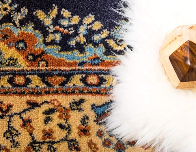 Unique Loom Reza Collection Traditional Persian Style Area Rug, 2 ft 2 in x 3 ft, Navy Blue/Ivory