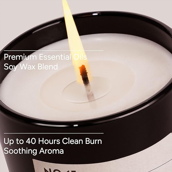 Santal Reserve Luxury Scented Candles, 9oz Soy Wax Candles for Home Scented, Sandalwood, Amber, Iris & Leather Scent, Long Burning Time, Gifts for Christmas, Women, Men, Sister, Teacher