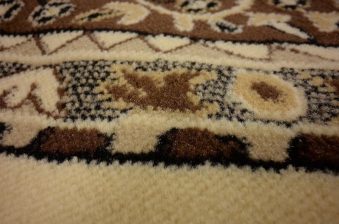 Unique Loom Reza Collection Traditional Persian Style Area Rug, 8' 0" x 8' 0", Ivory/Brown