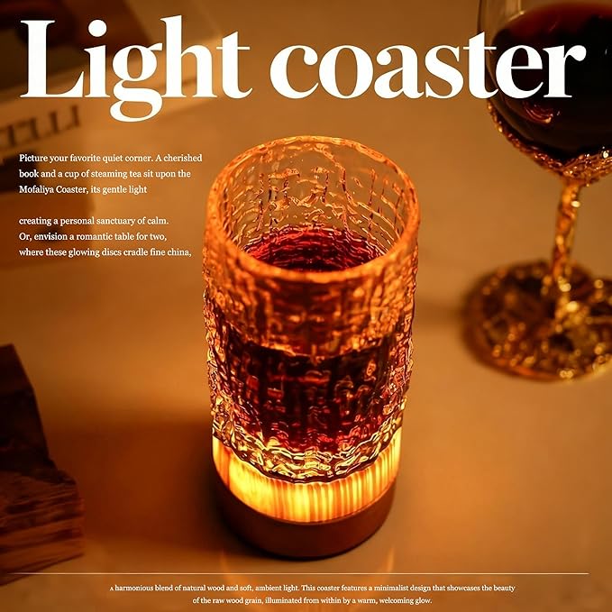 LED Night Light Bedside Mood Lamp Touch Wood Warm Light Festival Cordless Portable Table Lamp Restaurant Bedroom Bar Coffee Outdoor Camping Birthday Gifts for Women Mom Baby Kids (Short)