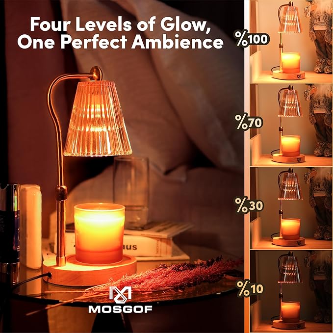 Candle Warmer Lamp with Timer and Dimmable, Candle Lamp Warmer for Mom Birthday Gifts, Elegant Design Electric Candle Warmers for Aromatherapy, Portable Wax Warmer Lamp