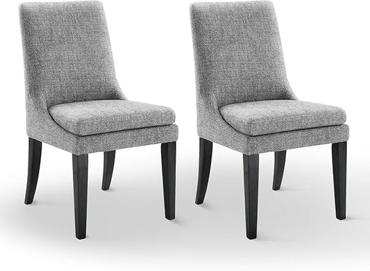 Upholstered Dining Chairs Modern Sidechair Performance Fabric High Back Armlesschair for Diningroom Kitchen,Dark Grey,Set of 2(1 Box)