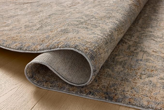 Loloi Magnolia Home by Joanna Gaines Junie Collection JUE-01 Blue/Natural 2'-0" x 3'-0", .38" Pile Height, Accent Rug