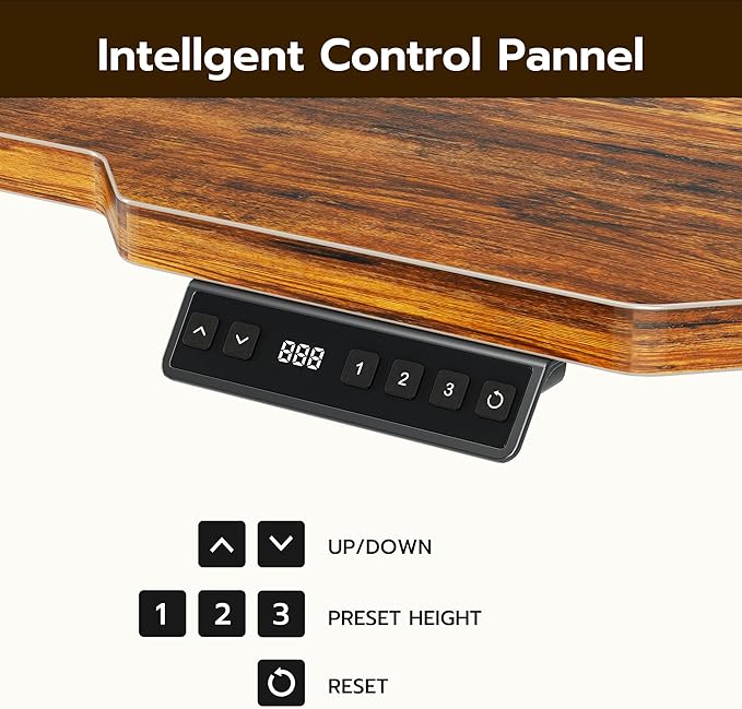 71 Inch L Shaped Standing Desk Adjustable Height, Electric Corner Standing Desk, Sit Stand Computer Table with Reversiable Splice Board, Rustic Brown