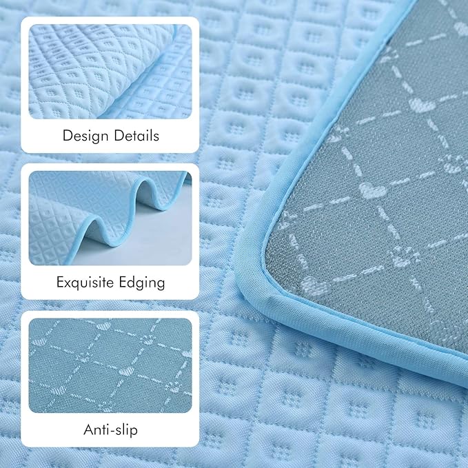 Upgraded Dog Cooling Mat Breathable Self Cool Pad Non-Slip Washable Cooling Mat for Dogs Cats Indoor Outdoor Pets