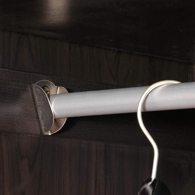 Sauder Select Multipurpose Bedroom Armoire Wardrobe Closet Pantry Storage Cabinet with Storage Drawers and Hanging Rail, in Cinnamon Cherry