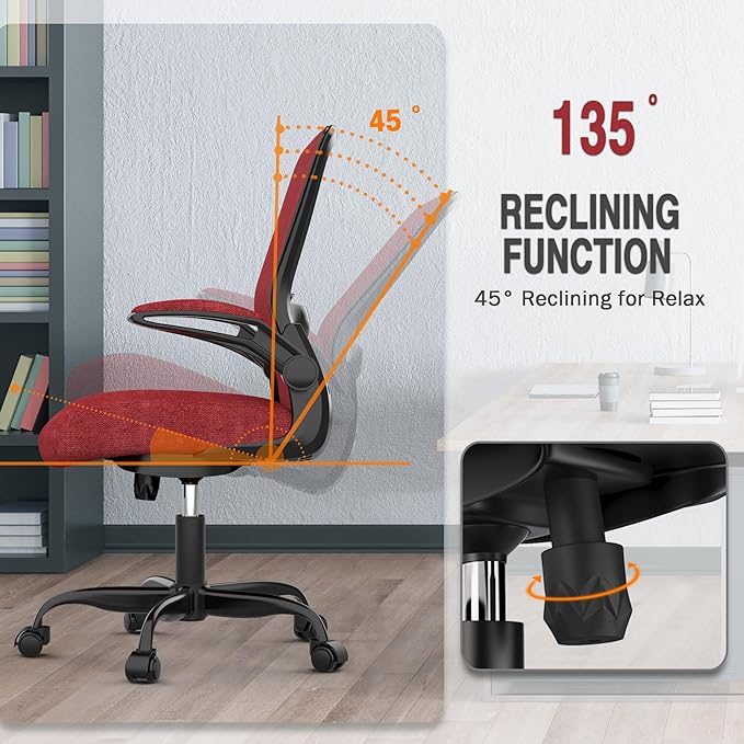 Mimoglad Office Chair, Ergonomic Desk Chair with Adjustable Lumbar Support, High Back Mesh Computer Chair with Flip-up Armrests-BIFMA Passed Task Chairs, Executive Chair for Home Office
