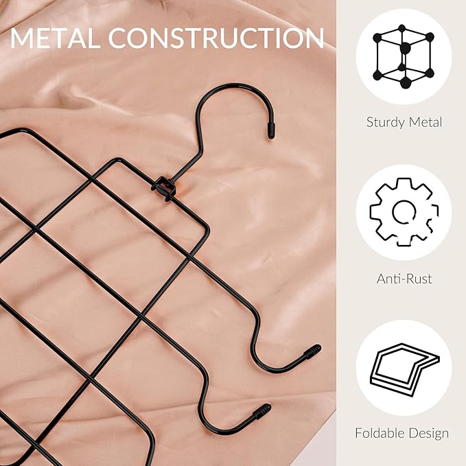 ZEDODIER Tank Top Hanger Space Saving, Bra Hangers for Closet Organizer, Hanging Bra Organizer Tank Tops Holder with 8 Hooks, Metal Closet Organizers and Storage Small Space Solutions, Black